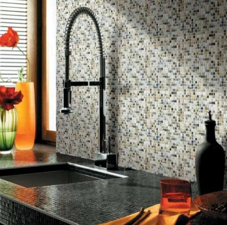 Shimmer Glass Mosaic Backsplash From Arizona Tile