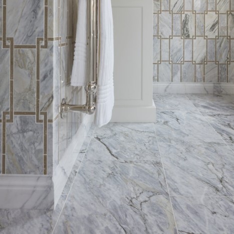 Calacatta Bluette Marble Bathroom Floor Tile from Arizona Tile