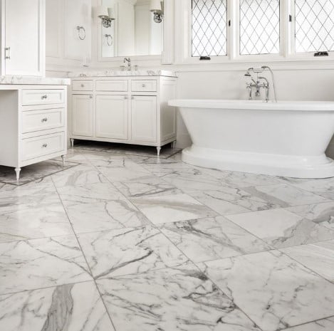 Calacatta Gold Marble Bathroom Floor Tile from Arizona Tile