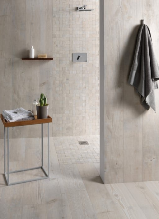 Essence Bianco Wood-Look Bathroom Floor Tile from Arizona Tile