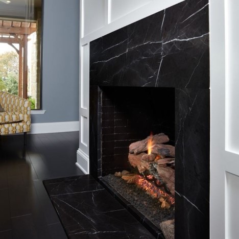 Negro Marquina Black Marble Fireplace Surround from Arizona Tile