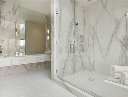 Calacatta Colorado Marble Bathroom Walls from Arizona Tile