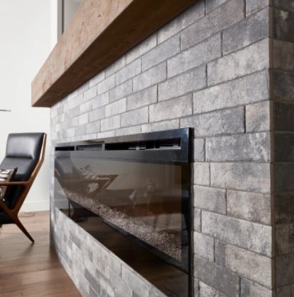 Castle Brick Grey Porcelain Fireplace Surround from Arizona Tile