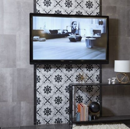 Cementine Black & White 2 Family Room Wall Accent Tile from Arizona Tile