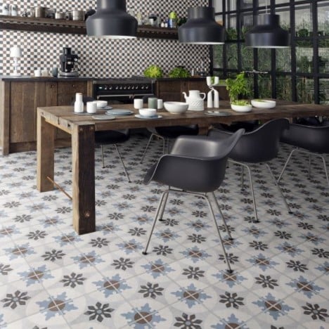 Cementine Posa 4 and Posa 5 Porcelain Decos Kitchen Floor Tile from Arizona Tile