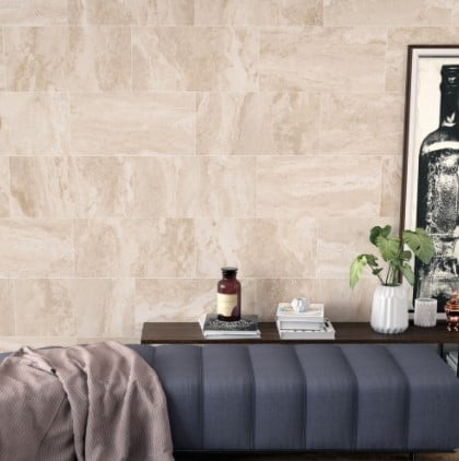 Kaplan Marfil Glazed Porcelain Tile Living Room Wall from Arizona Tile