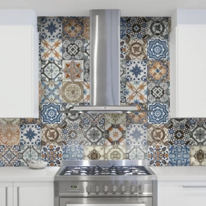 Marrakesh Color Glossy Mix Ceramic Tile Kitchen Counter Backsplash from Arizona Tile