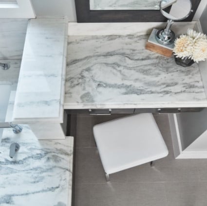 Montclair White Satin Marble Vanity Countertop from Arizona Tile