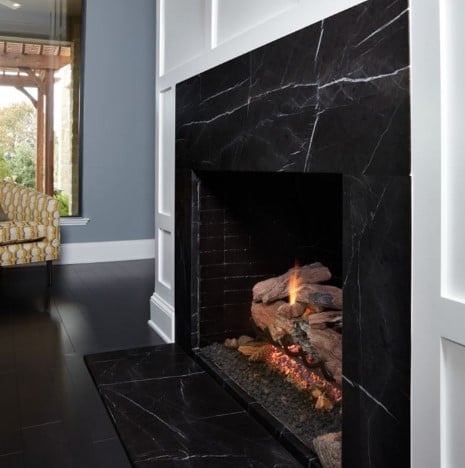 Negro Marquina Black Marble Fireplace Surround from Arizona Tile