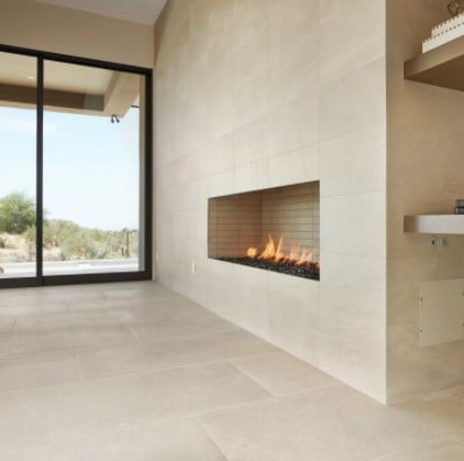 Pietra Italia Beige Floor and Fireplace Surround from Arizona Tile