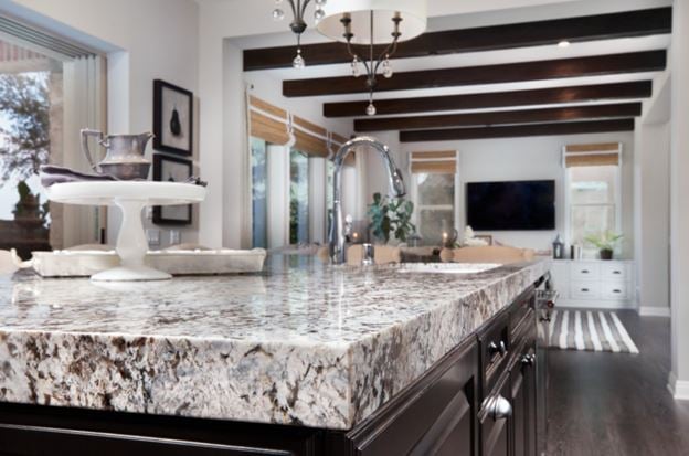 Silver Lennon Granite Slab Kitchen Countertop from Arizona Tile