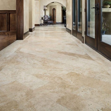 Travertine Floor Tiled Hallway from Arizona Tile