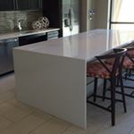 Diamond White Quartz Waterfall Countertop