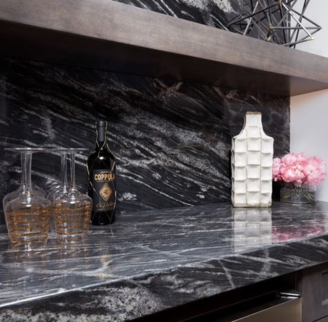 Image: Blizzard Black Granite Kitchen Countertop from Arizona Tile