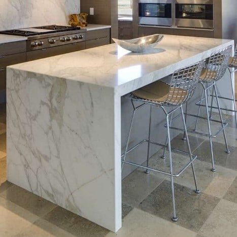 Calacatta Gold-Vein White Marble Kitchen