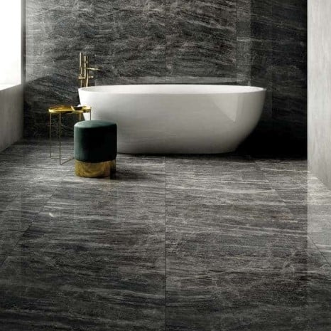 Cosmic Black Porcelain Bathroom Floor Tile From Arizona Tile