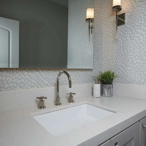 New Carrara Quartz Bathroom Countertop from Arizona Tile