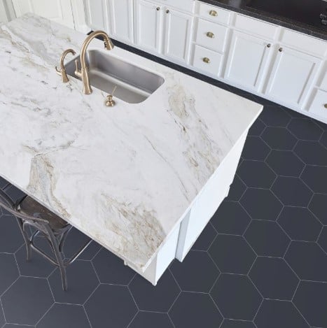 Paros Black Hex Porcelain Kitchen Floor Tile from Arizona Tile