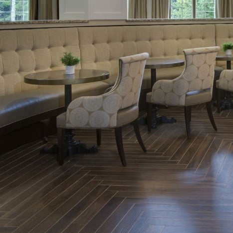 Savannah Coffee Wood-Look Porcelain Restaurant Dining Room Tile Flooring from Arizona Tile