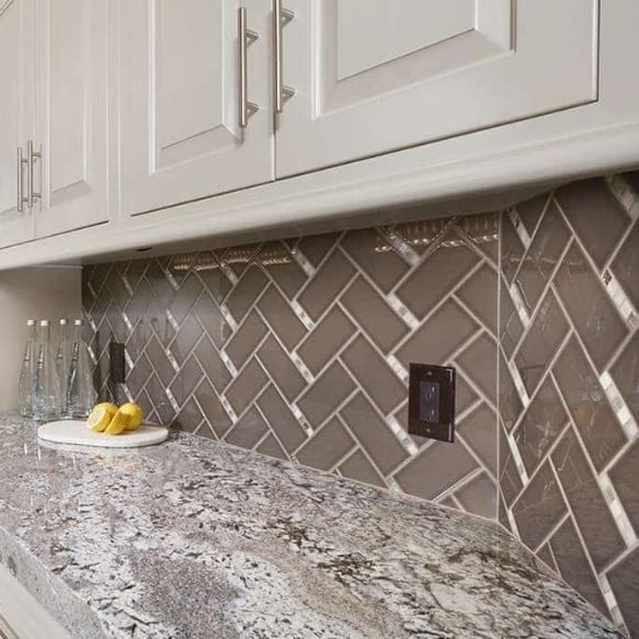 Skylights Lunar Mélange Glass Tile Kitchen Backsplash from Arizona Tile