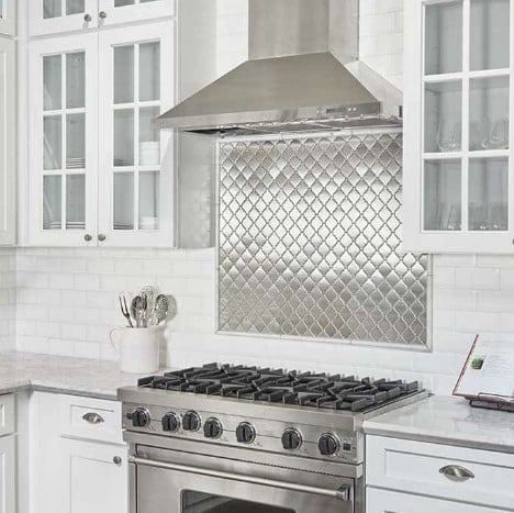 Stainless Steel Arabesque Mosaic Kitchen Backsplash
