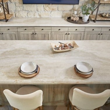  Taj Mahal Quartzite Kitchen Island Countertop from Arizona Tile