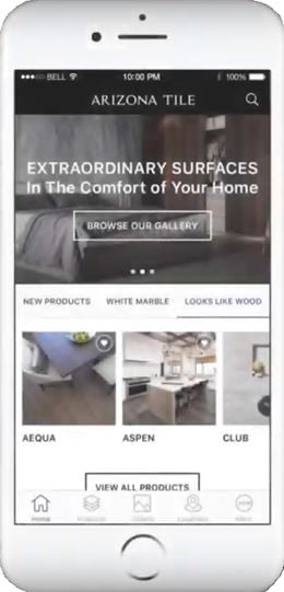 The Newly Designed Arizona Tile App for iPhone and Android Systems