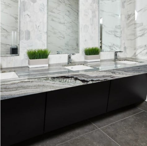 CS-Calacatta Gris Lotus Marble Bathroom Backsplash from Arizona Tile