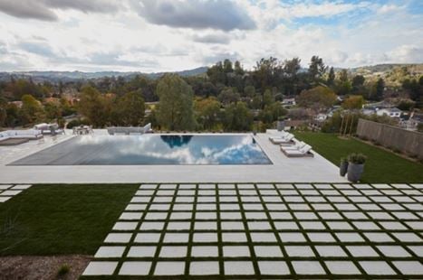 Backyard Oasis With Pool Waterline Tile