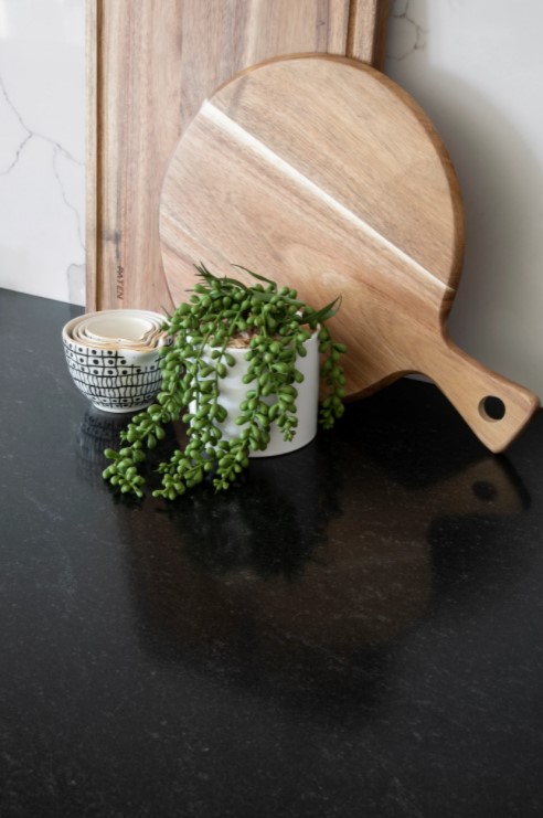 Black Mist Honed Granite Kitchen Countertop from Arizona Tile