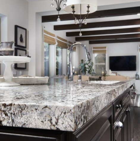 Silver Lennon Kitchen Island Granite Countertop from Arizona Tile