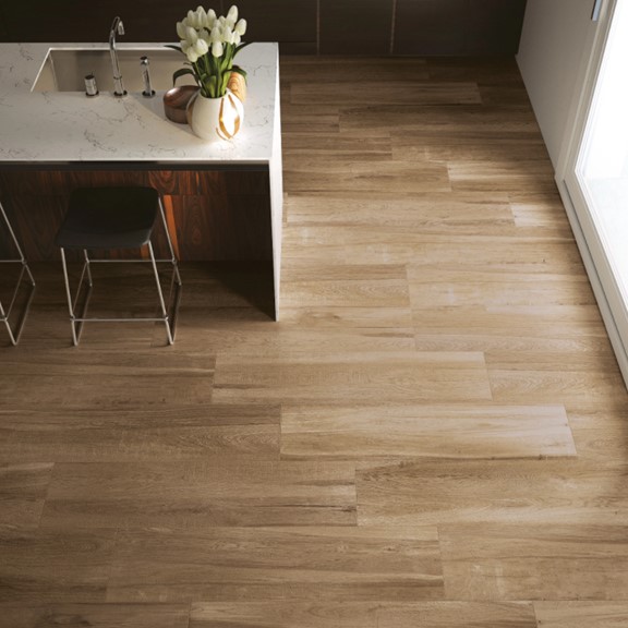 Aequa Tur Porcelain Bathroom Floor Wood-Look Tile from Arizona Tile