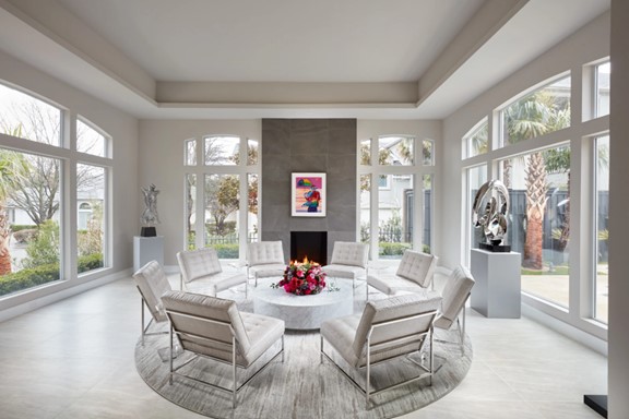 Reside Beige Large-Format Living Room Porcelain Floor Tile from Arizona Tile
