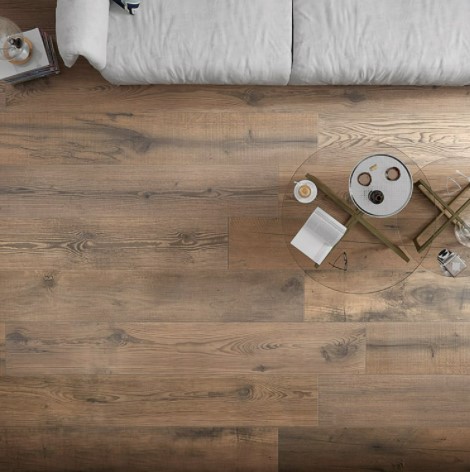 Essence Brown Wood-look Porcelain Living Room Floor Tile from Arizona Tile