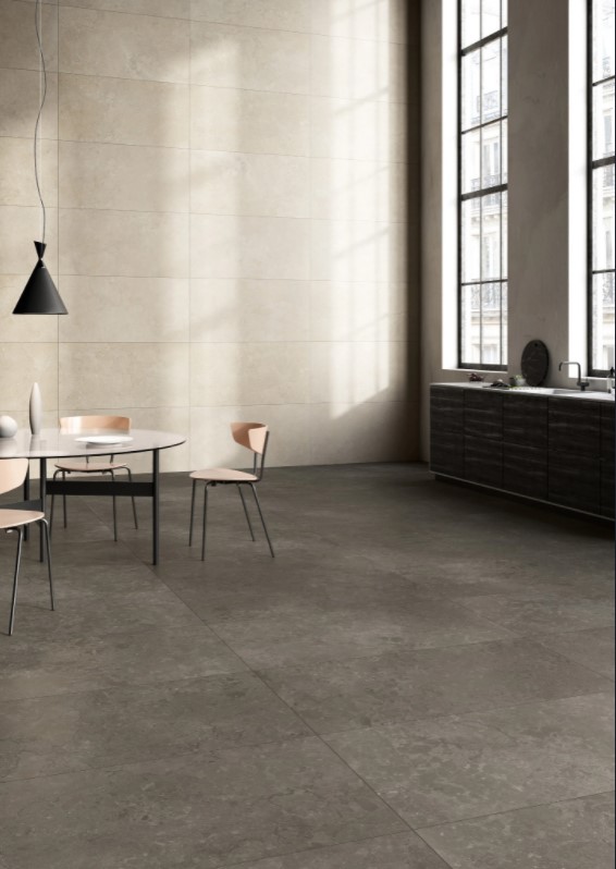 Lagos Mud 24x48 Lagos Porcelain Floor Tile and Ivory 24 x 48 Porcelain Wall Tile from Arizona Tile