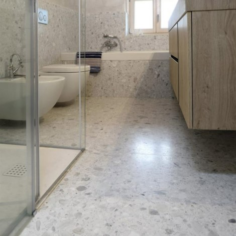 Palladio Doge Agglomerate Marble Bathroom Floor from Arizona Tile