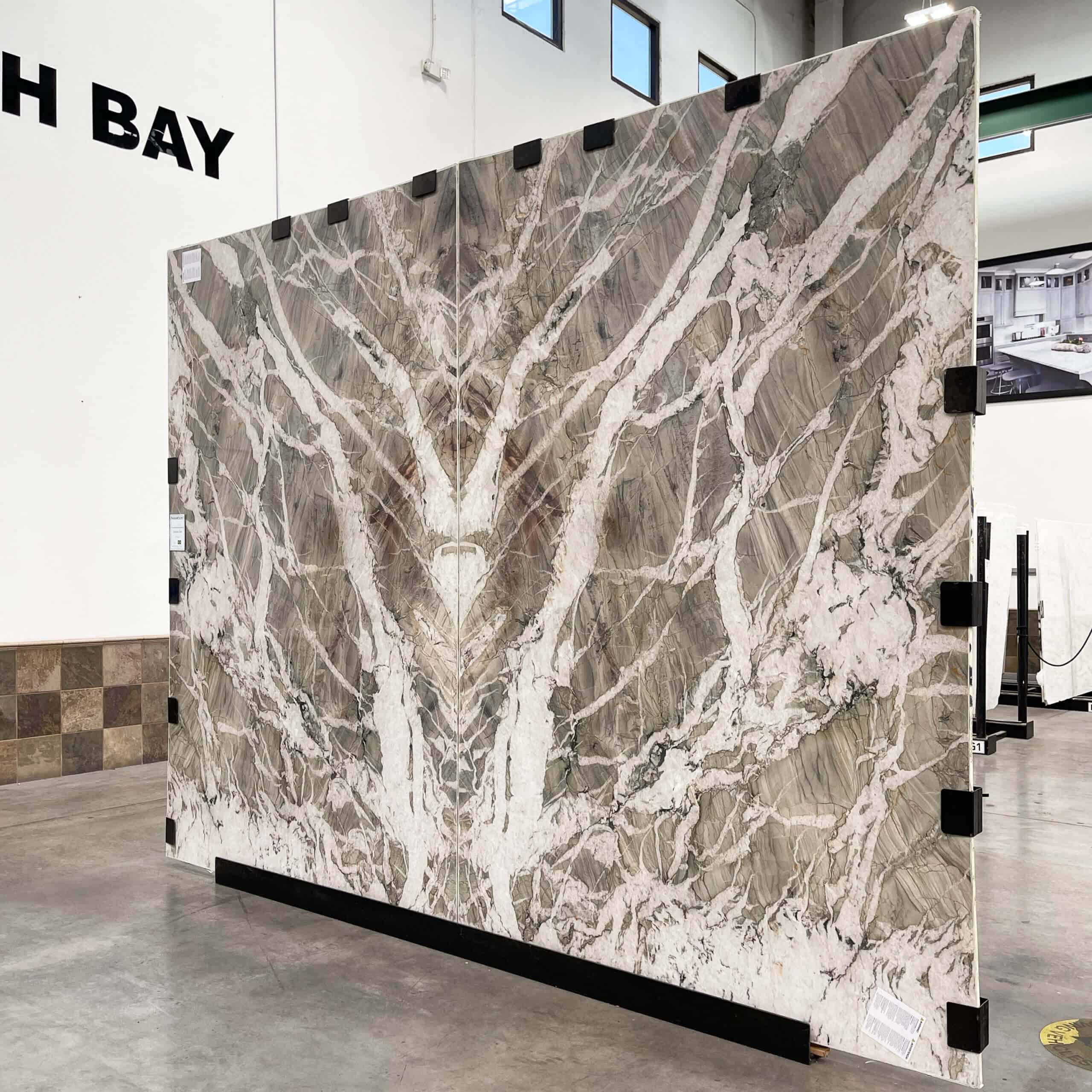 Bookmatched Paramount Quartzite Slabs in Arizona Tile’s Warehouse