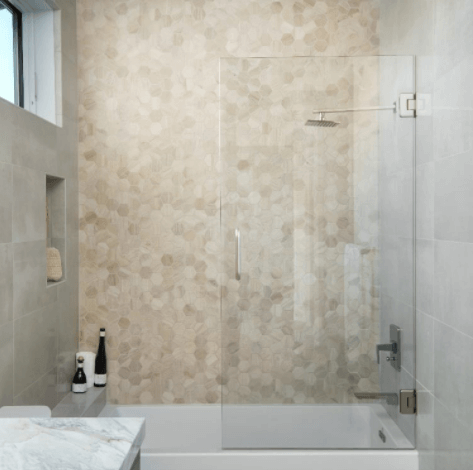 Aequa Nix Hex Porcelain Shower Wall Tile from Arizona Tile