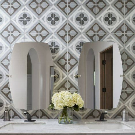 Cementine Retro 1 Porcelain Bathroom Wall Tile from Arizona Tile