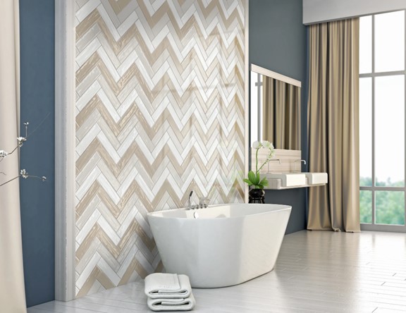 Concerto Glossy Griege, Glossy Pearl, and Glossy Clay Kitchen Backsplash Wall Tile from Arizona Tile