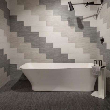 Digitalart Bainco, Denim, Ecru Fabric-Look Porcelain Bathroom Tile from Arizona Tile