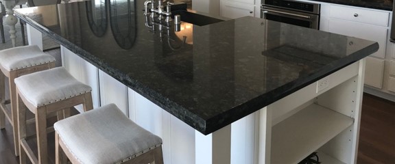 Black Pearl Granite Kitchen Island Countertop from Arizona Tile