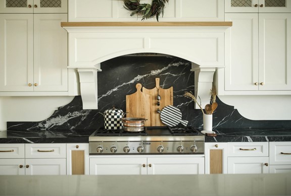 Negro Marquina Spanish Marble Kitchen Backsplash from Arizona Tile 