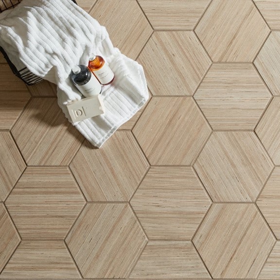 Shibusa Crema Hex 9 x 11 Porcelain Floor Tile from Arizona Tile