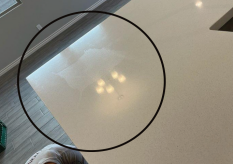 Example of a solvent stain on quartz